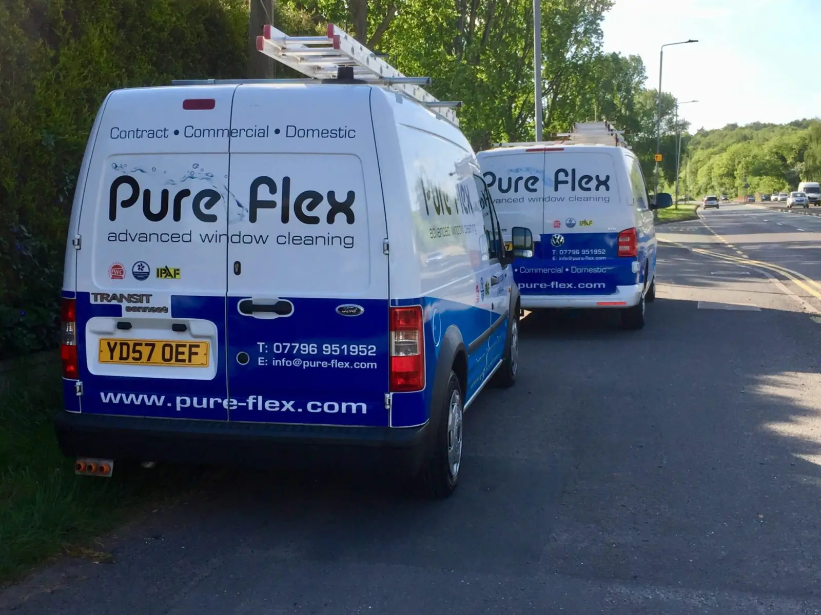 Pure Flex vans on a commercial job